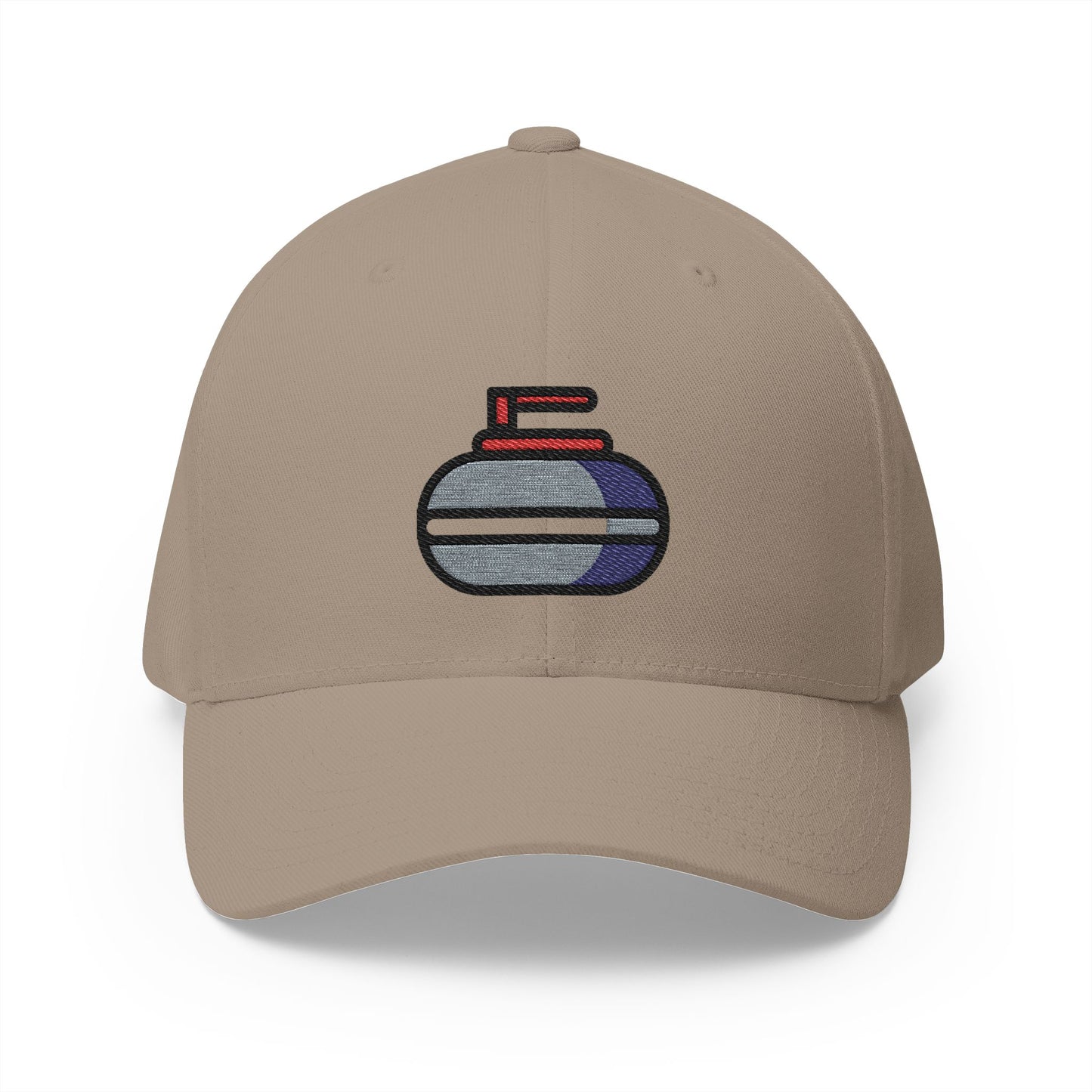 Curling Stone Emoji Khaki Cap – Premium by Capmoji
