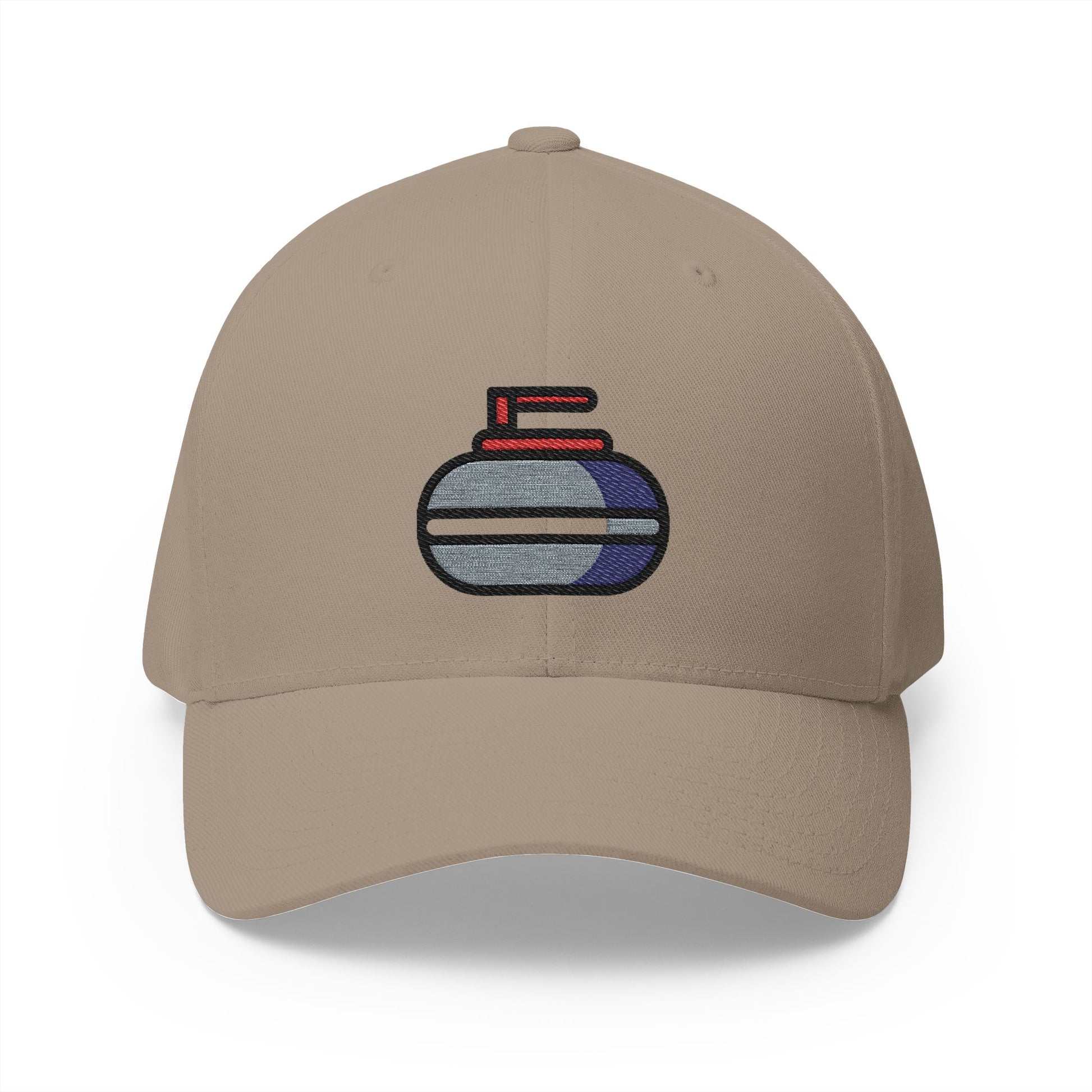 Curling Stone Emoji Khaki Cap – Premium by Capmoji