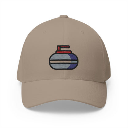 Curling Stone Emoji Khaki Cap – Premium by Capmoji