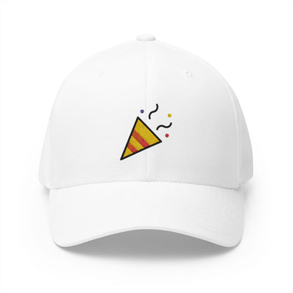 Party Popper Emoji White Cap – Premium by Capmoji