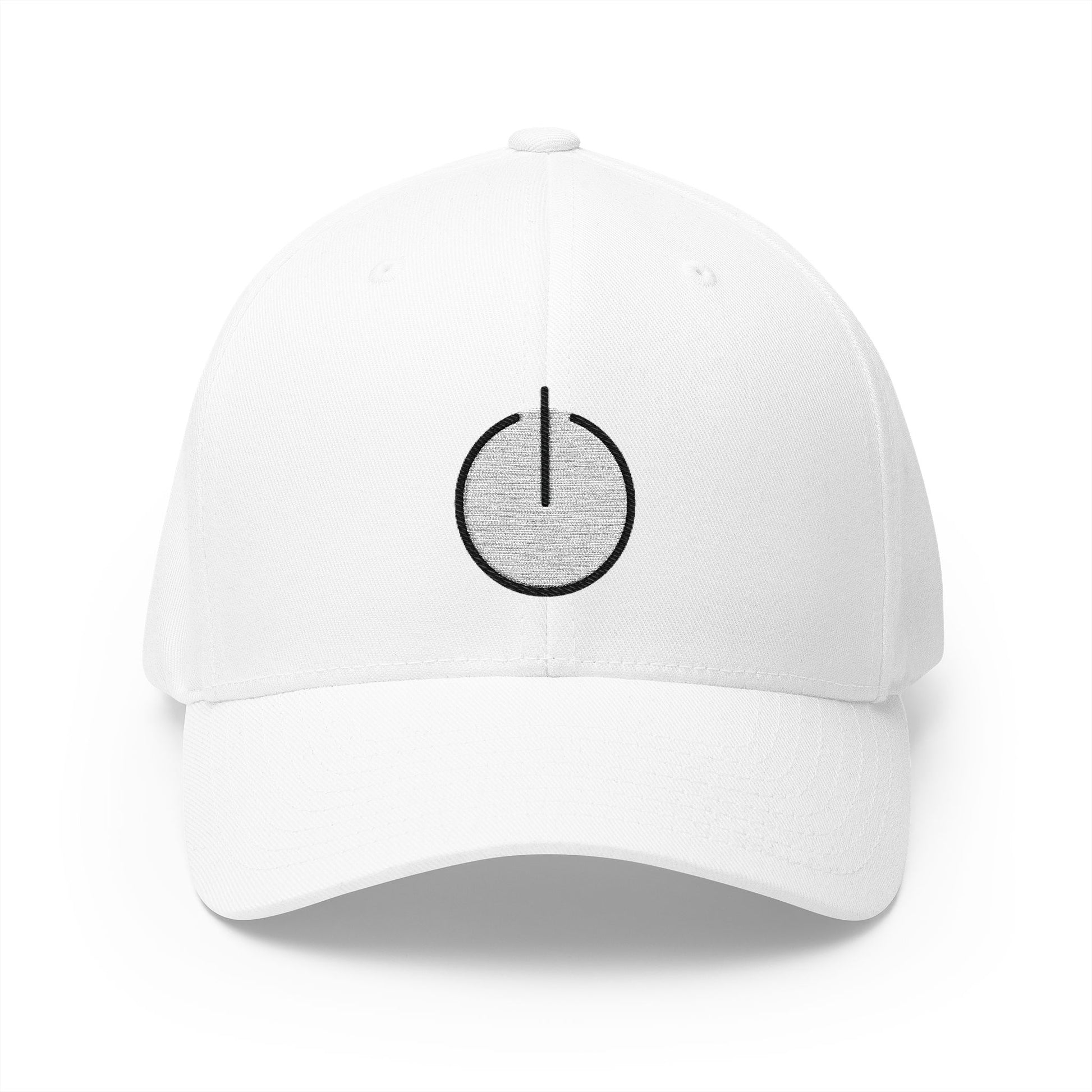 Power Symbol Emoji White Cap – Premium by Capmoji