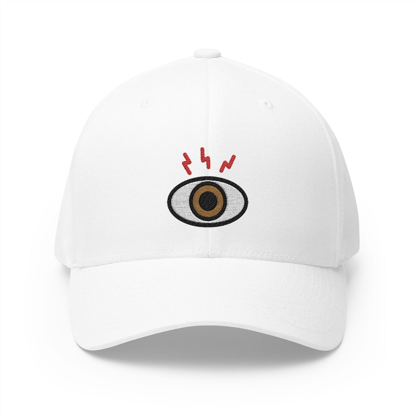 Eye Pain Emoji White Cap – Premium by Capmoji