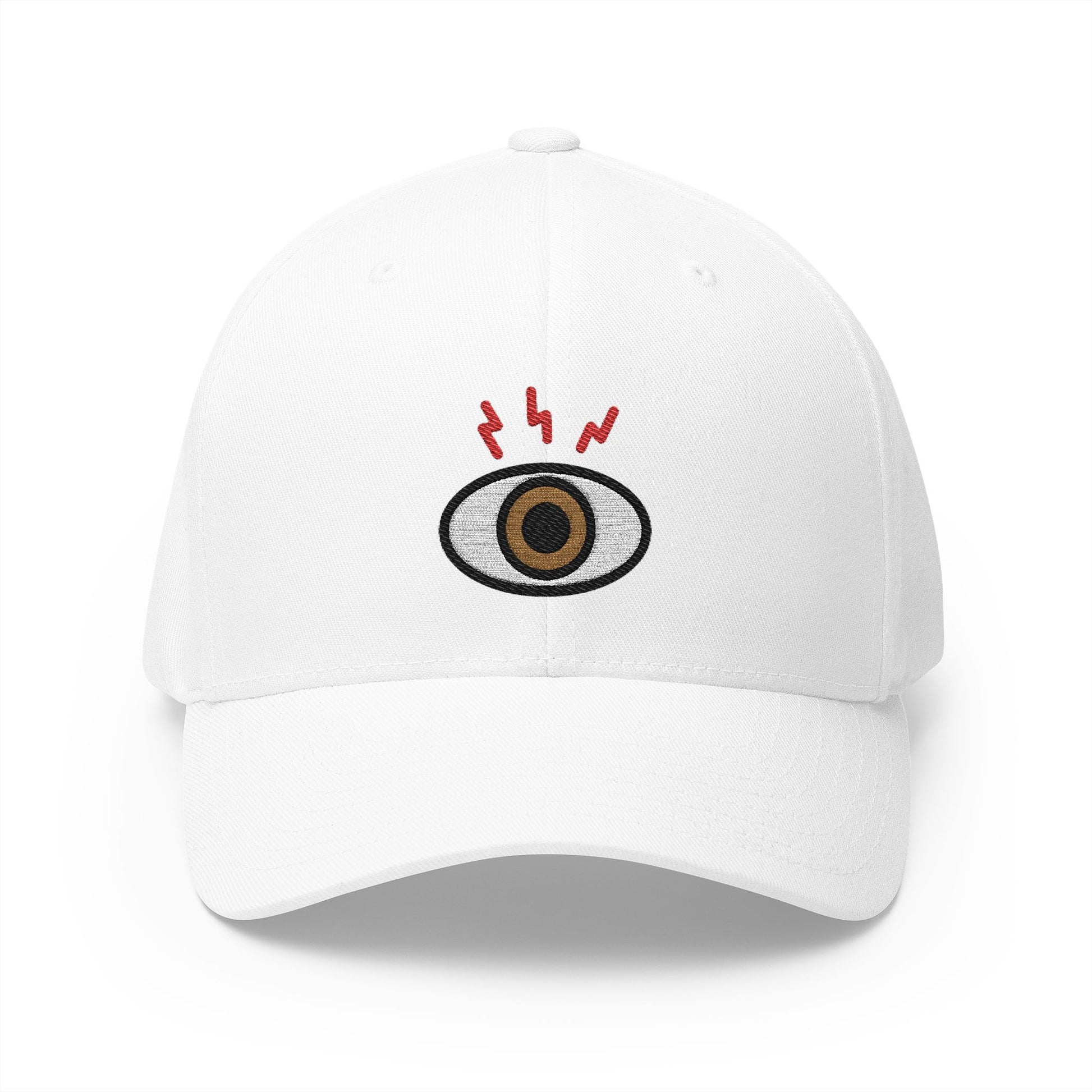 Eye Pain Emoji White Cap – Premium by Capmoji