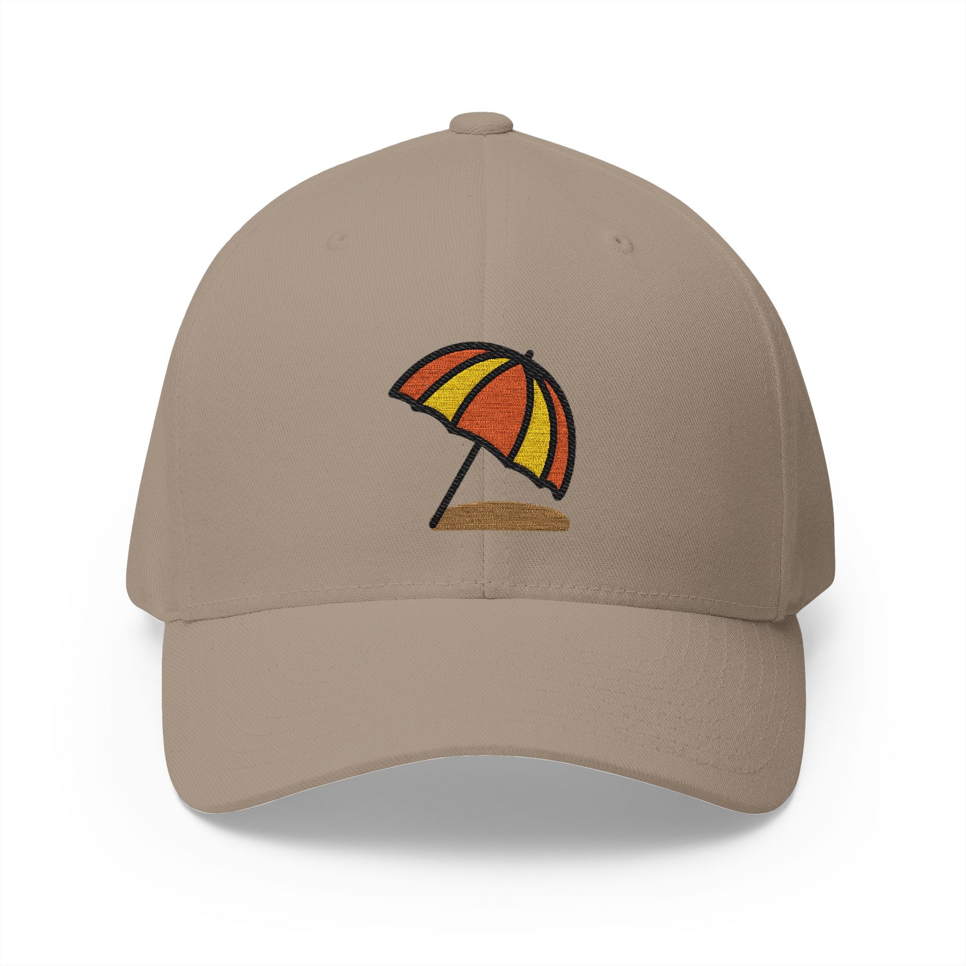 Umbrella On Ground Emoji Khaki Cap – Premium by Capmoji