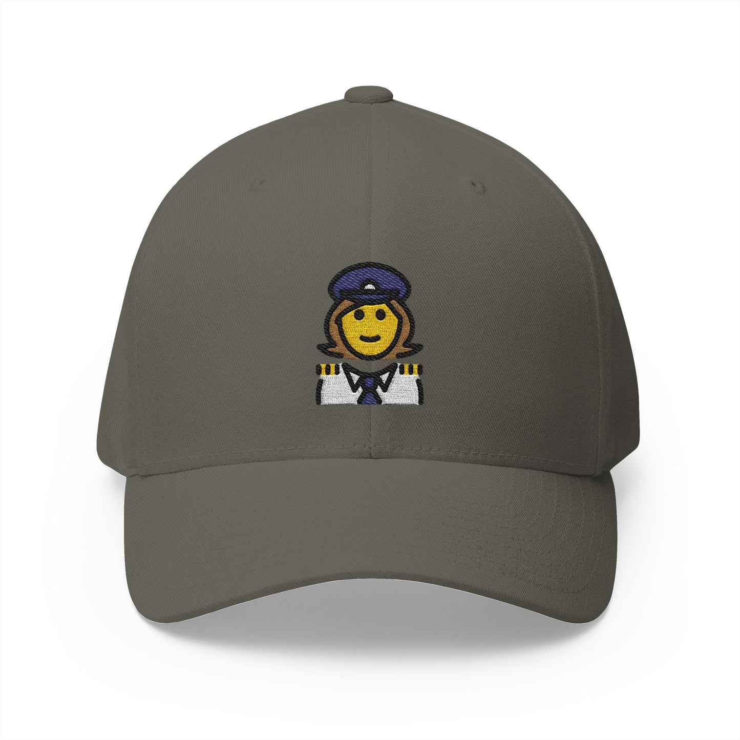 Woman Pilot Emoji Olive Cap – Premium by Capmoji