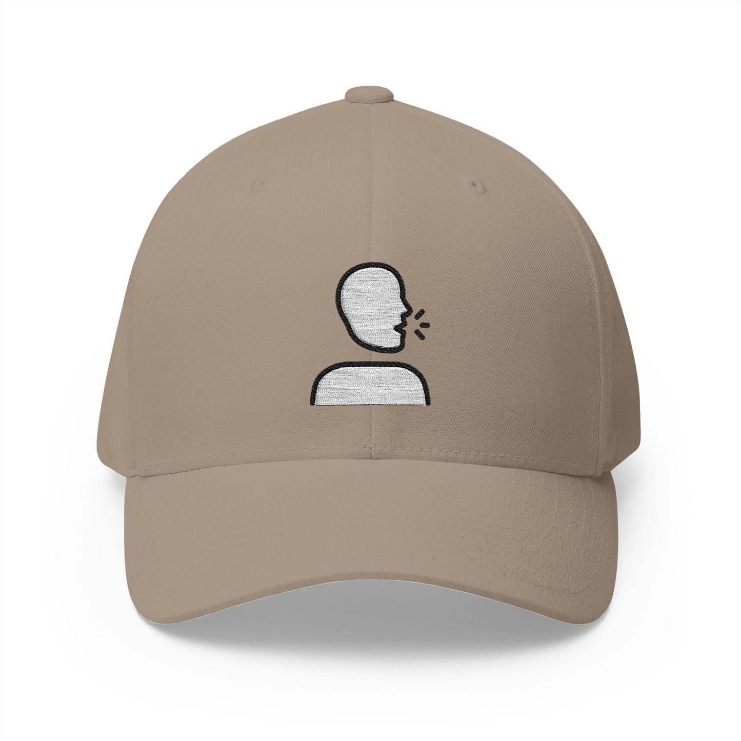 Speaking Head Emoji Khaki Cap – Premium by Capmoji