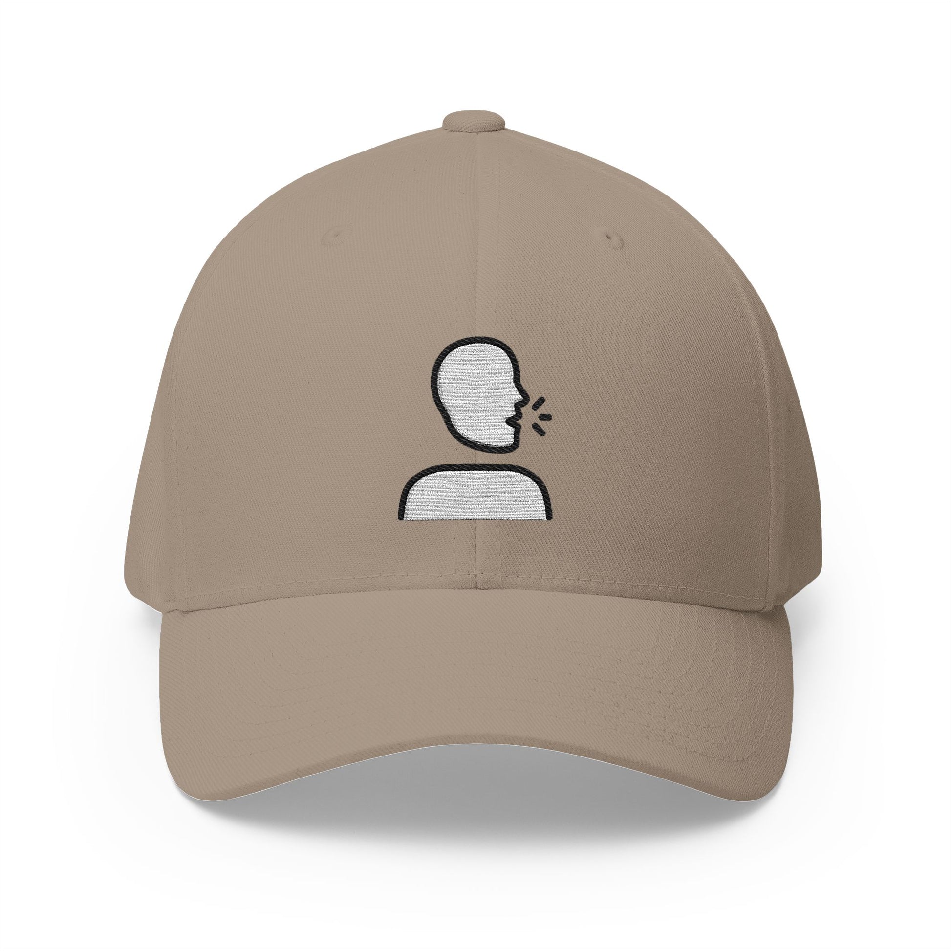 Speaking Head Emoji Khaki Cap – Premium by Capmoji
