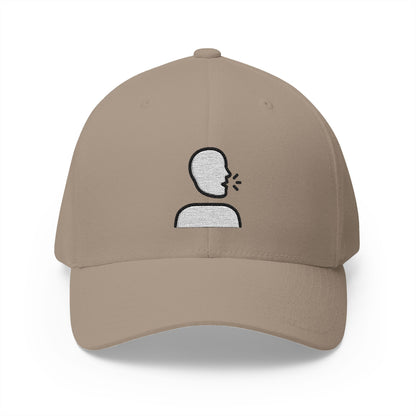 Speaking Head Emoji Khaki Cap – Premium by Capmoji