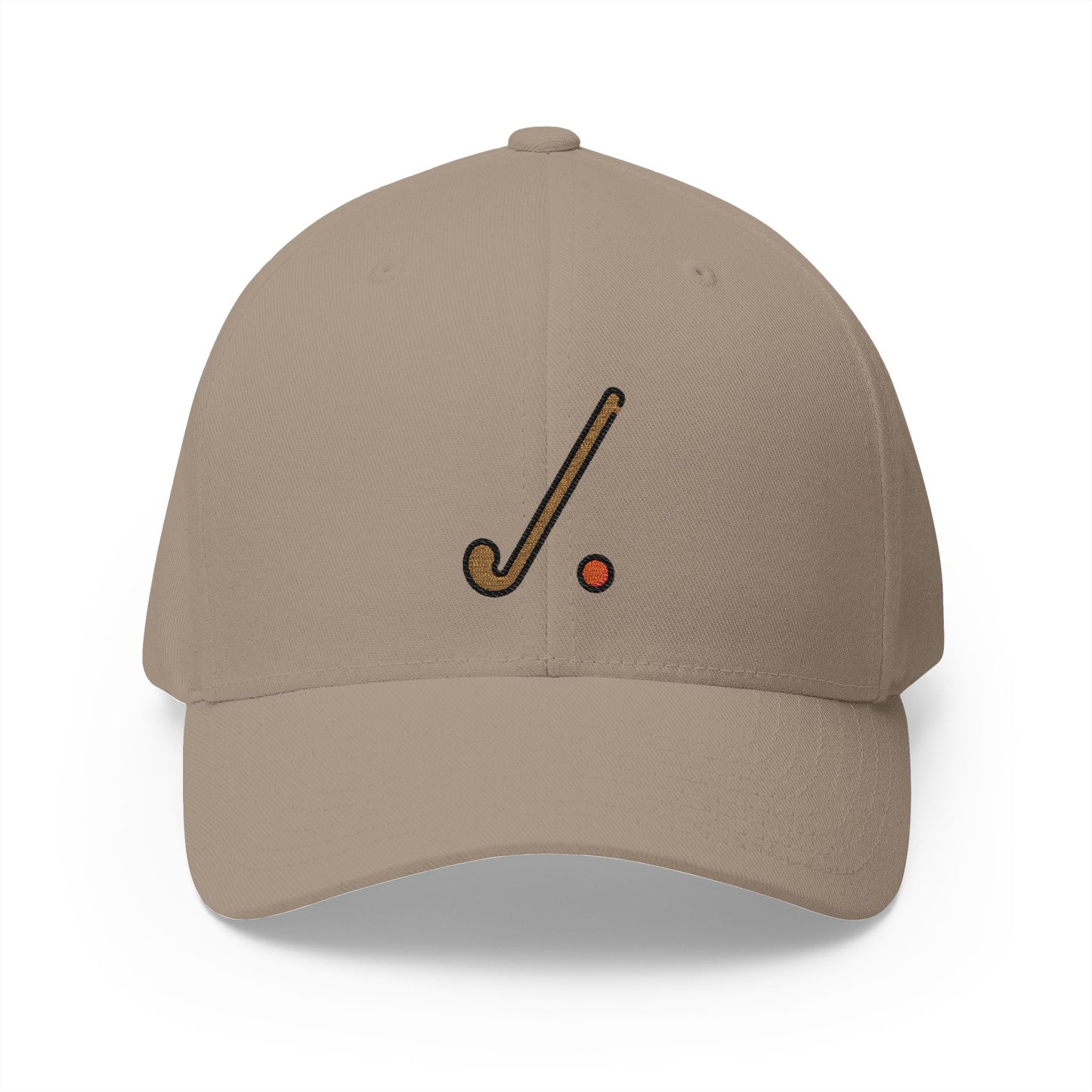 Field Hockey Emoji Khaki Cap – Premium by Capmoji