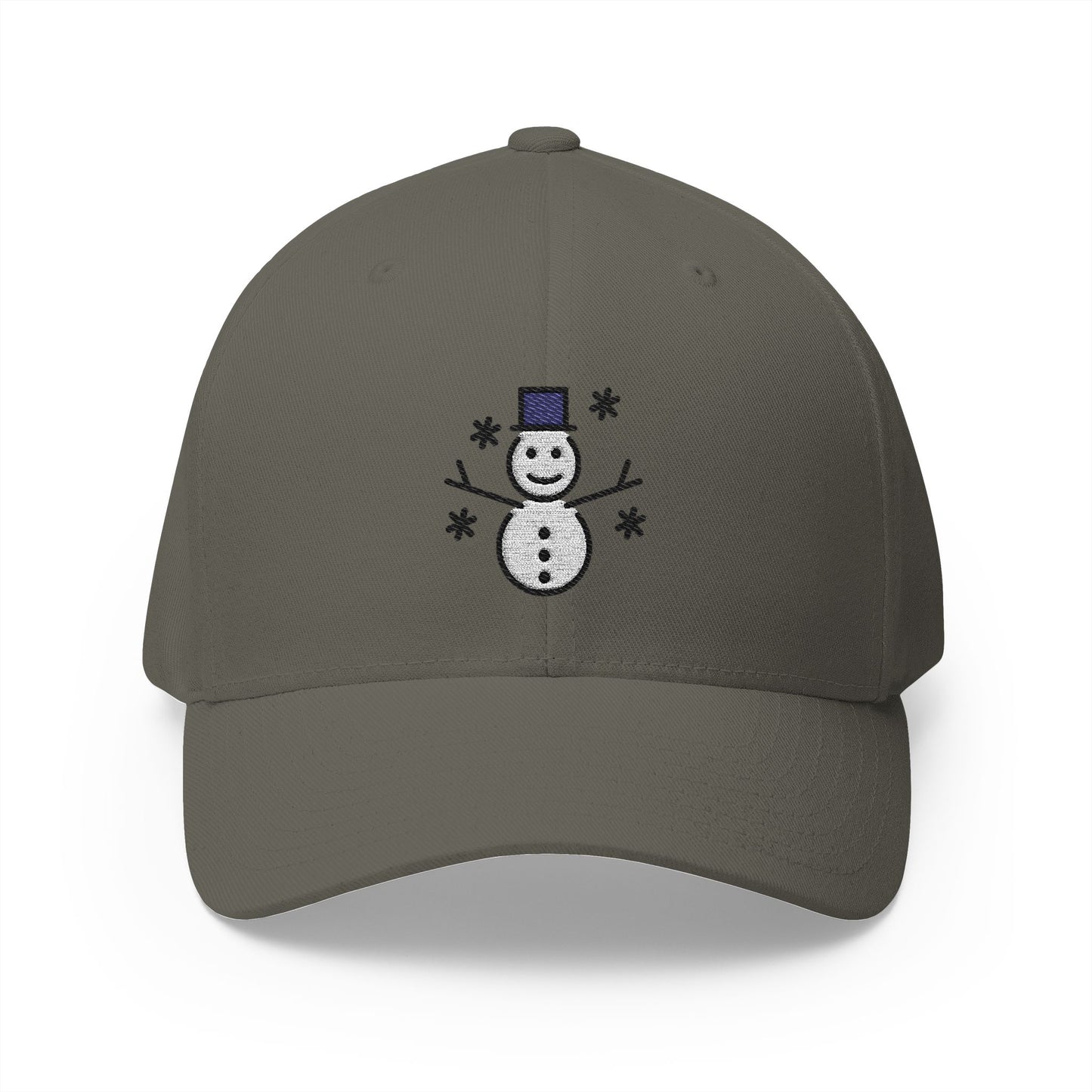 Snowman Emoji Olive Cap – Premium by Capmoji