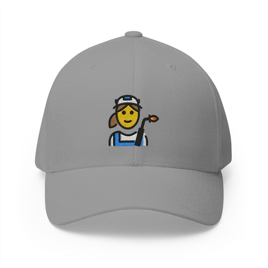 Woman Factory Worker Emoji Grey Cap – Premium by Capmoji
