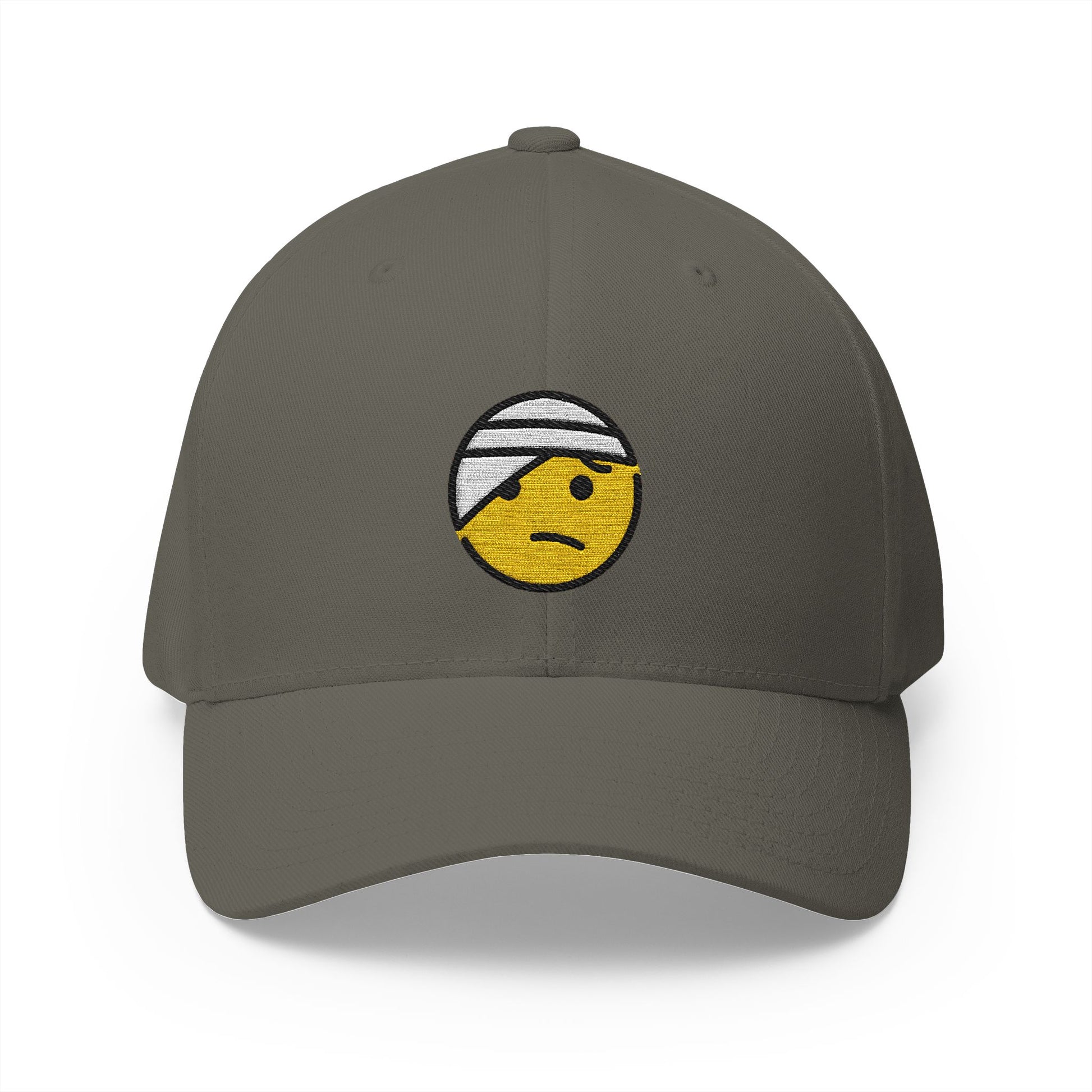 Face With Head-Bandage Emoji Olive Cap – Premium by Capmoji