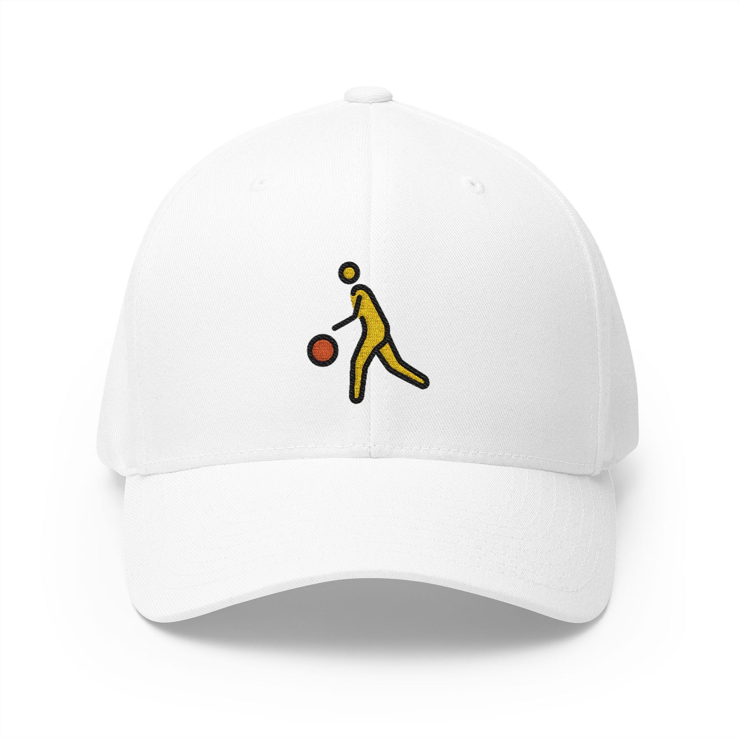 Man Bouncing Ball Emoji White Cap – Premium by Capmoji