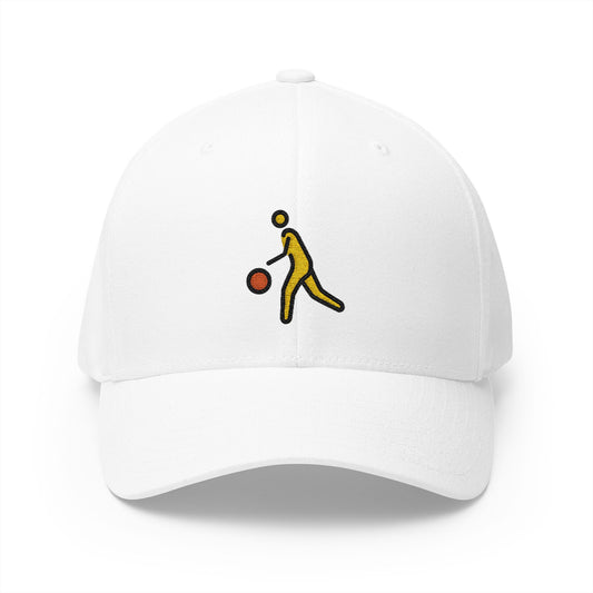 Man Bouncing Ball Emoji White Cap – Premium by Capmoji