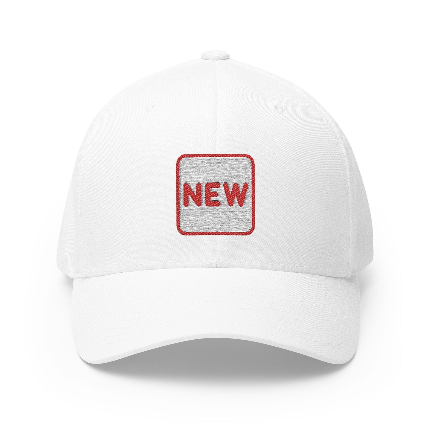 New Button Emoji White Cap – Premium by Capmoji
