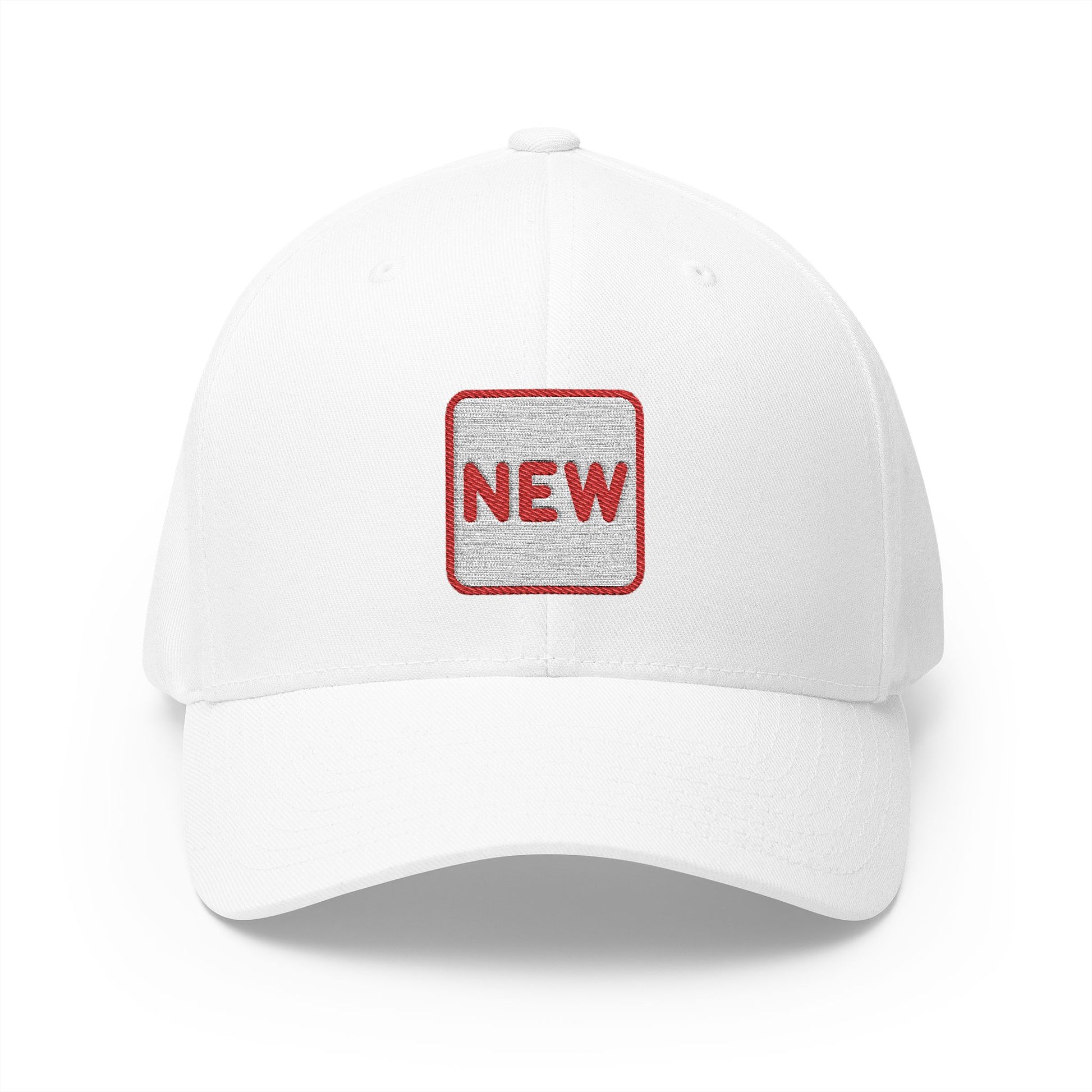 New Button Emoji White Cap – Premium by Capmoji