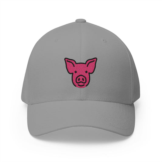Pig Face Emoji Grey Cap – Premium by Capmoji