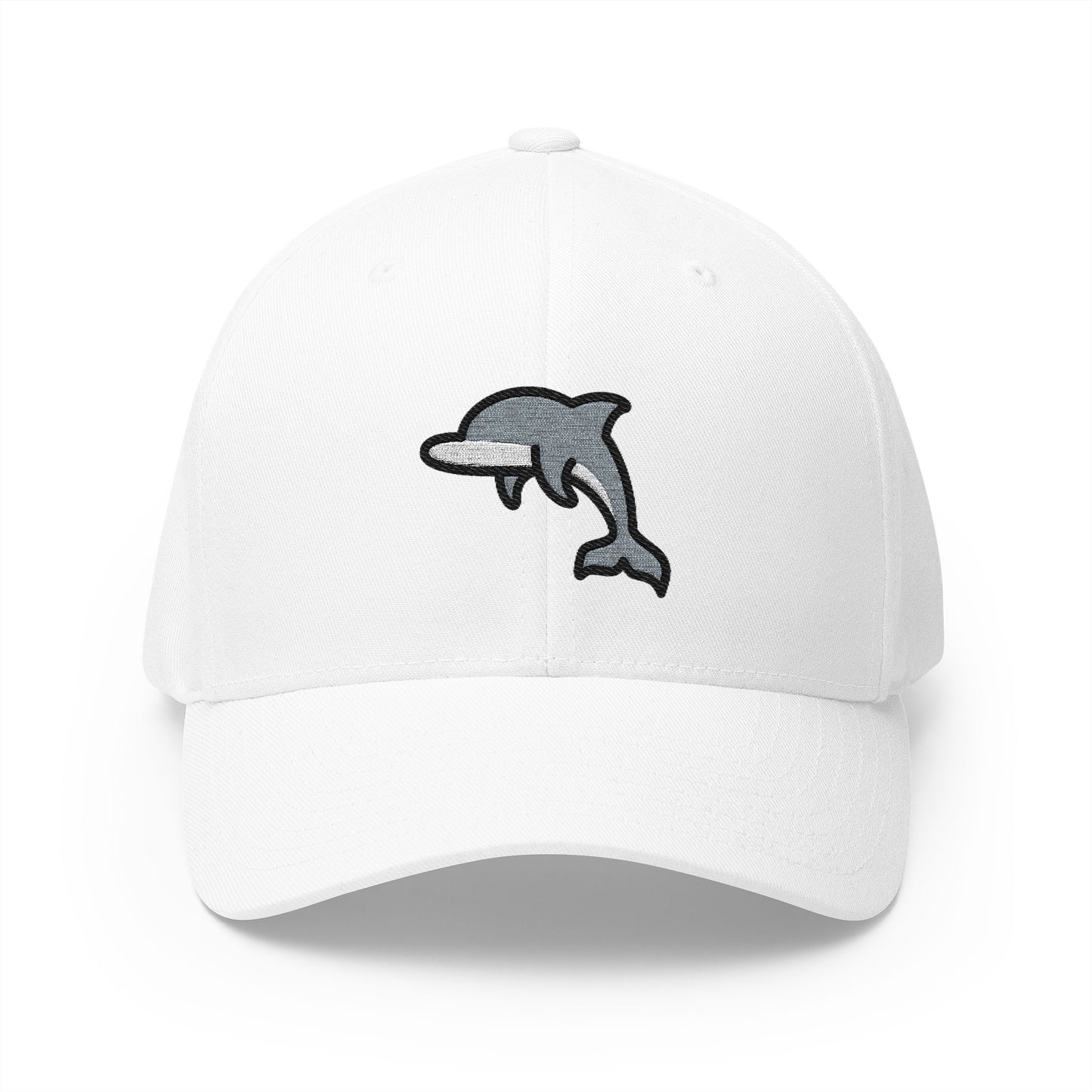 Dolphin Emoji White Cap – Premium by Capmoji