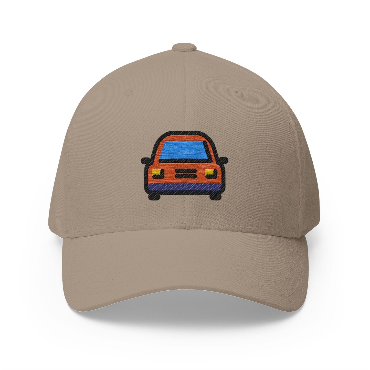 Oncoming Automobile Emoji Khaki Cap – Premium by Capmoji