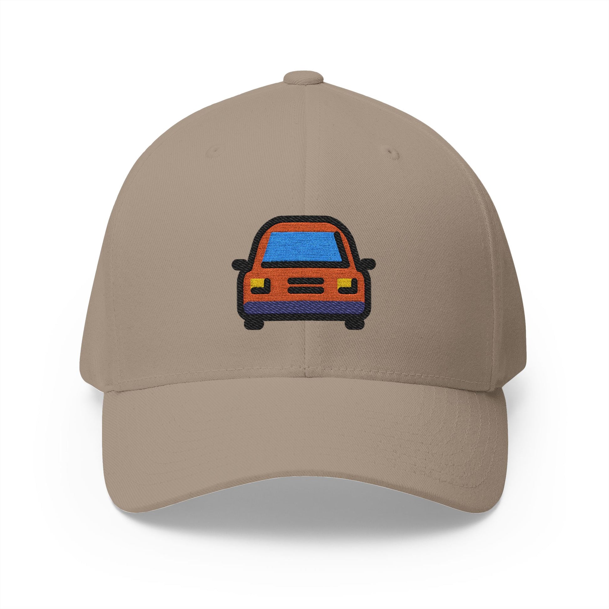 Oncoming Automobile Emoji Khaki Cap – Premium by Capmoji