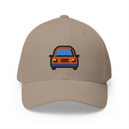 Oncoming Automobile Emoji Khaki Cap – Premium by Capmoji