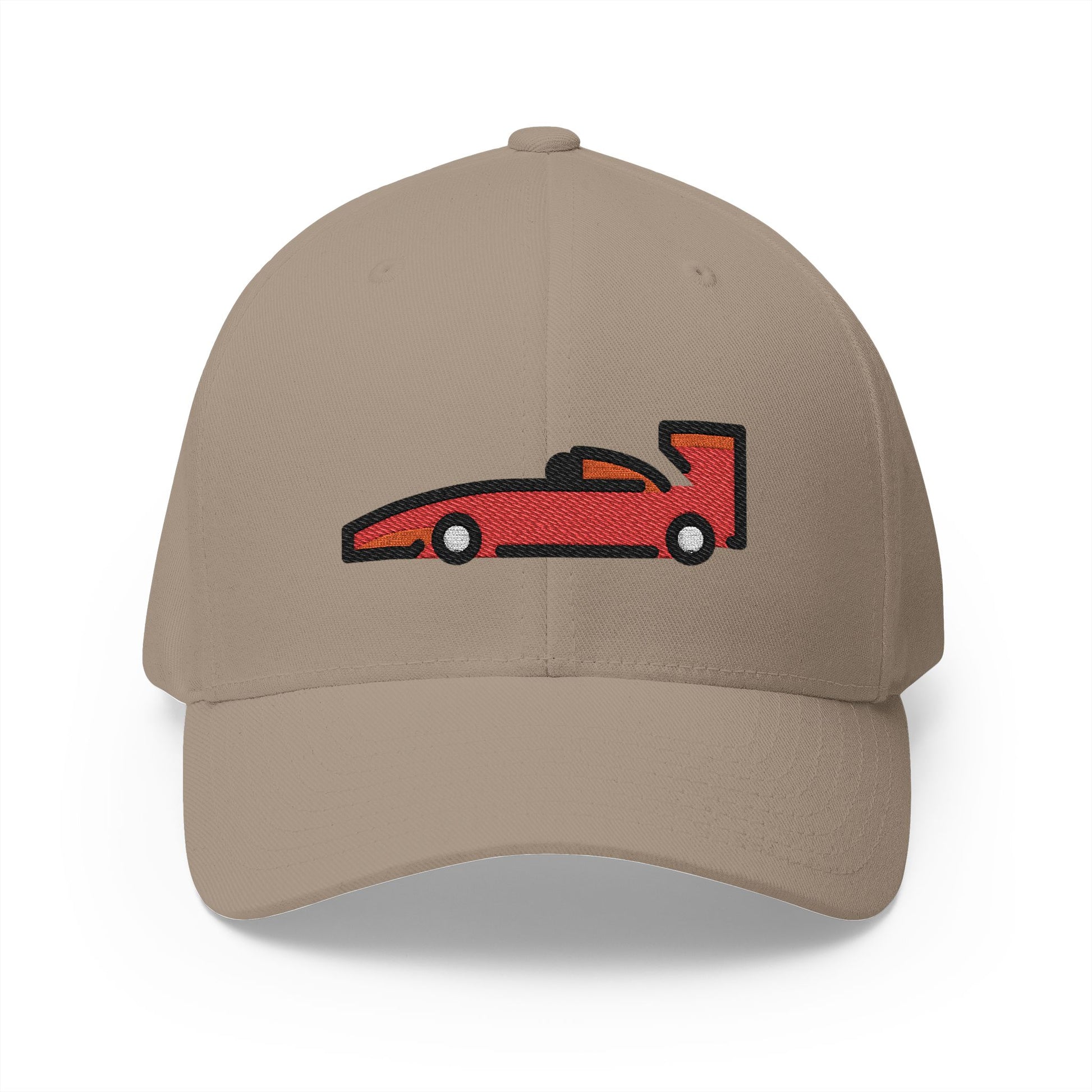 Racing Car Emoji Khaki Cap – Premium by Capmoji