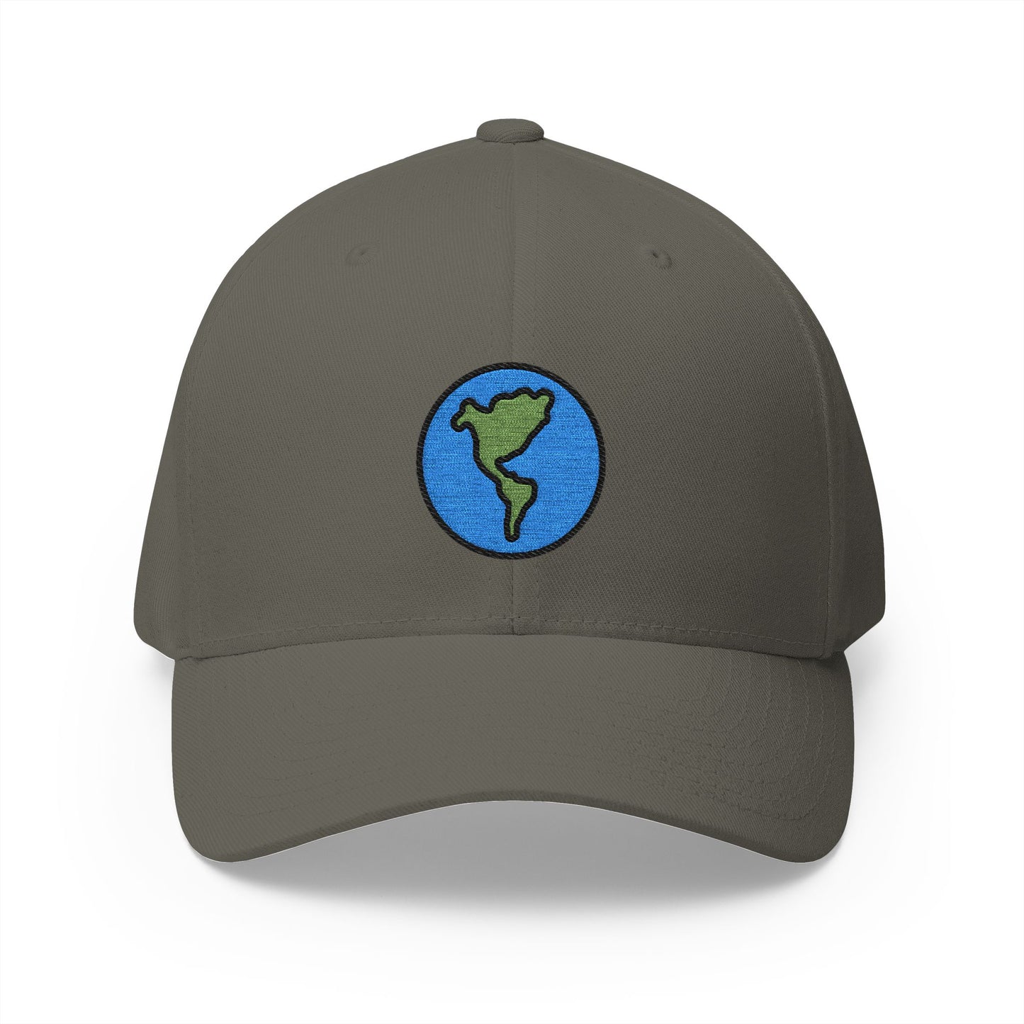 Globe Showing Americas Emoji Olive Cap – Premium by Capmoji