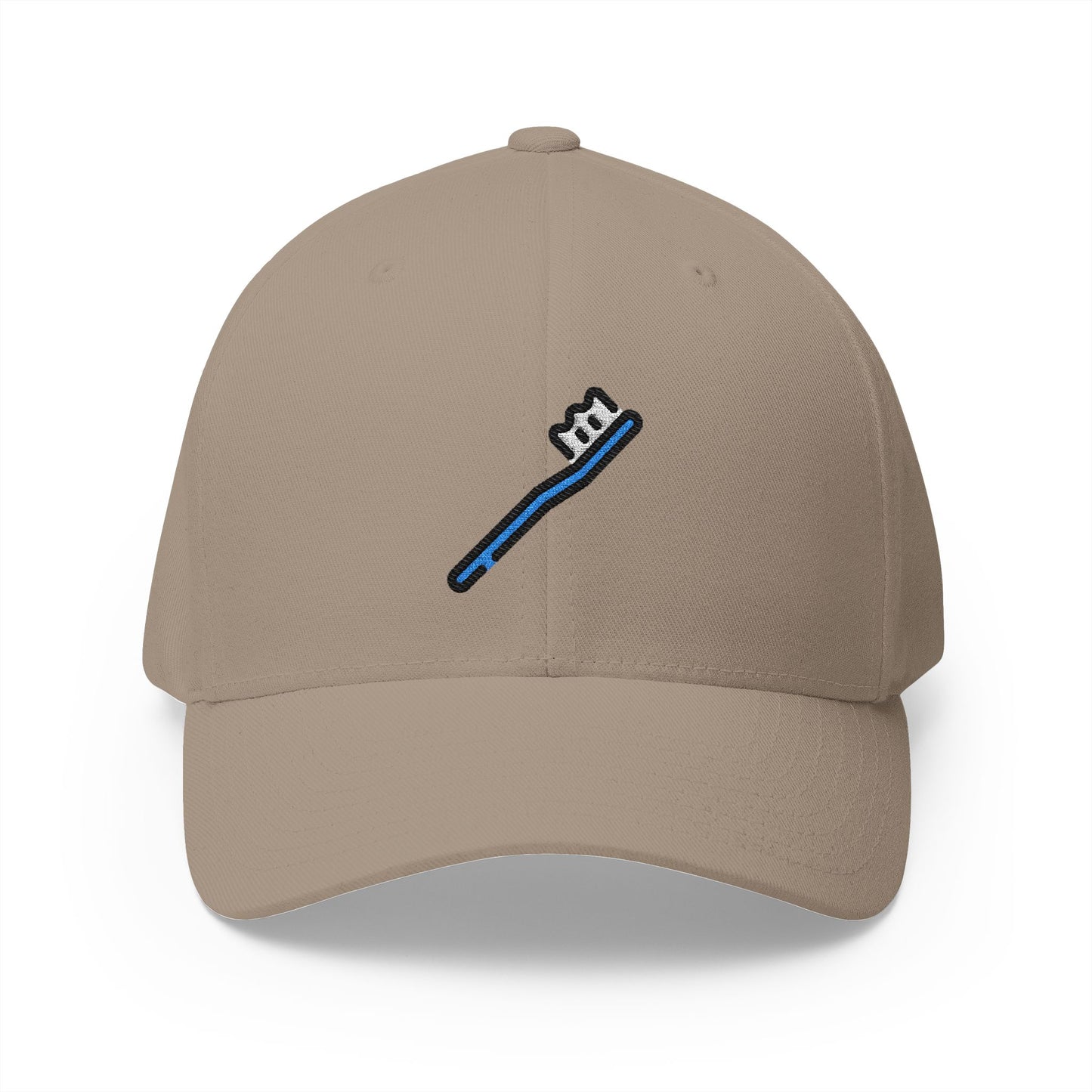 Toothbrush Emoji Khaki Cap – Premium by Capmoji