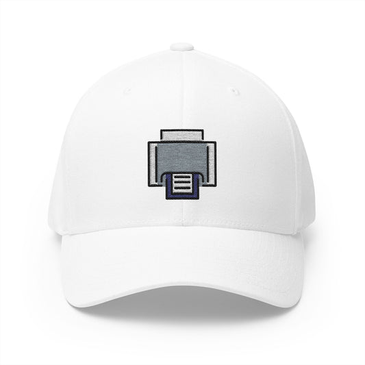 Printer Emoji White Cap – Premium by Capmoji