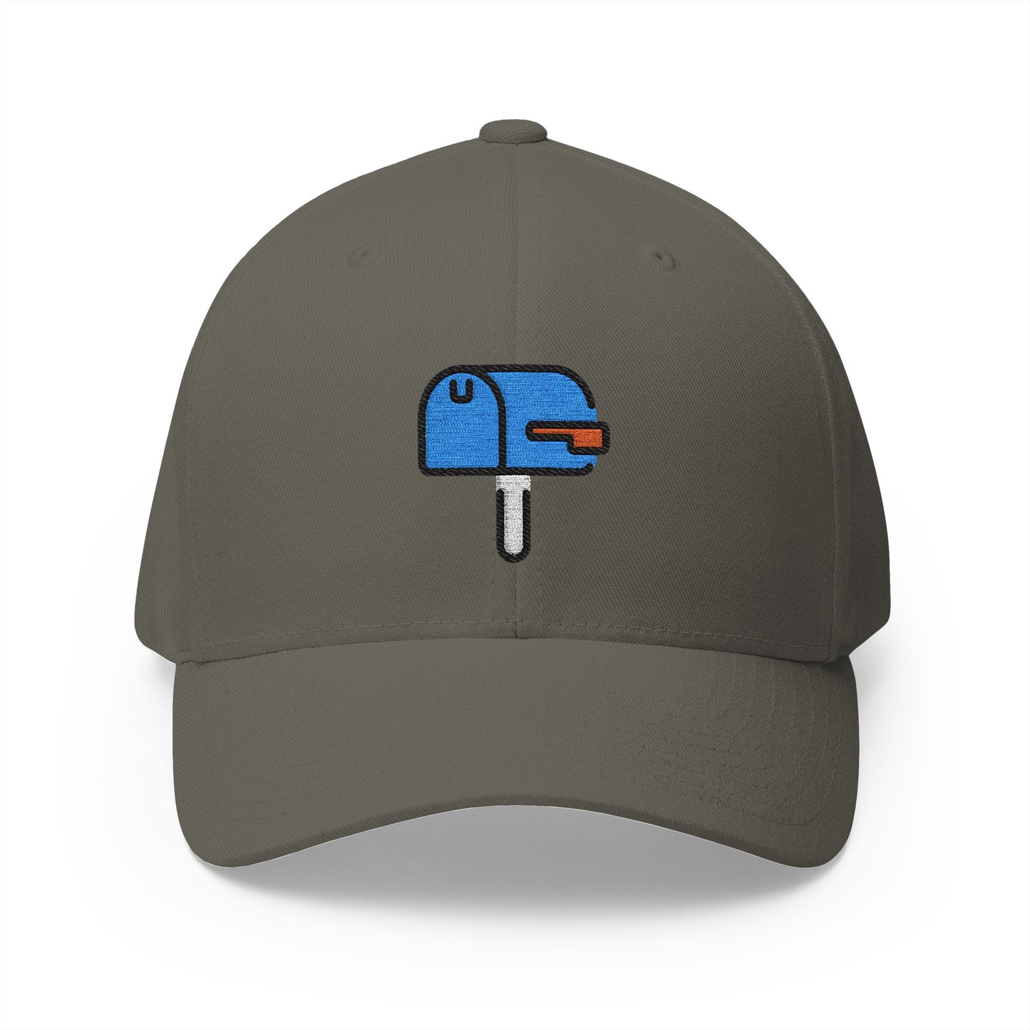 Closed Mailbox With Lowered Flag Emoji Olive Cap – Premium by Capmoji