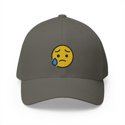 Sad But Relieved Face Emoji Olive Cap – Premium by Capmoji