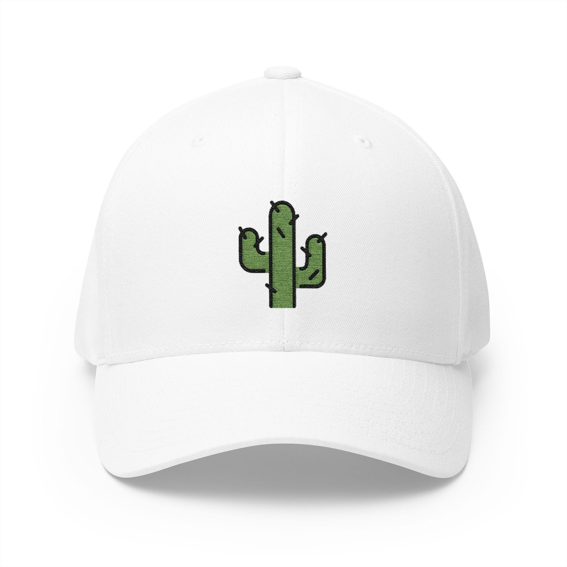 Cactus Emoji White Cap – Premium by Capmoji