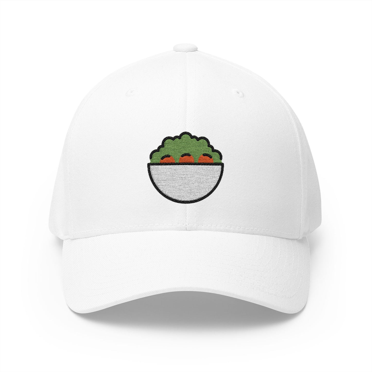 Green Salad Emoji White Cap – Premium by Capmoji