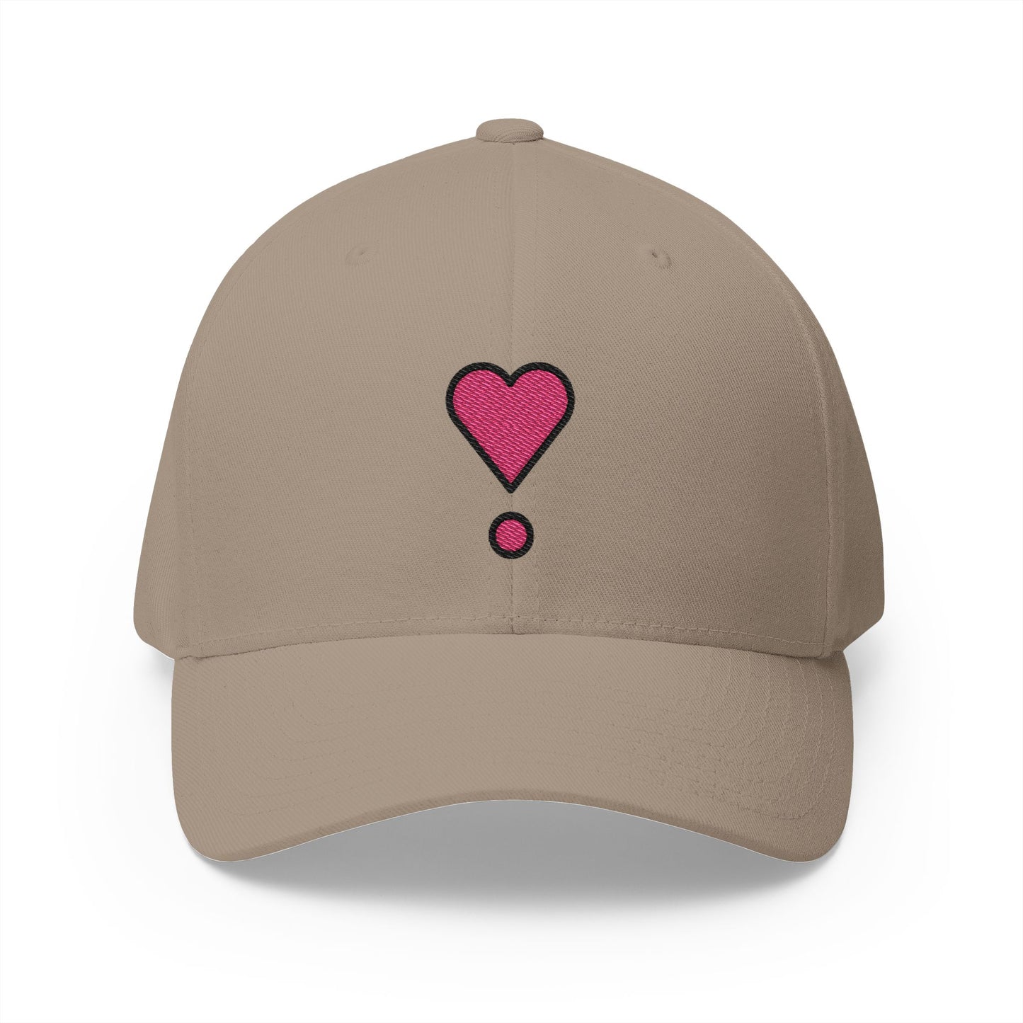 Heart Exclamation Emoji Khaki Cap – Premium by Capmoji