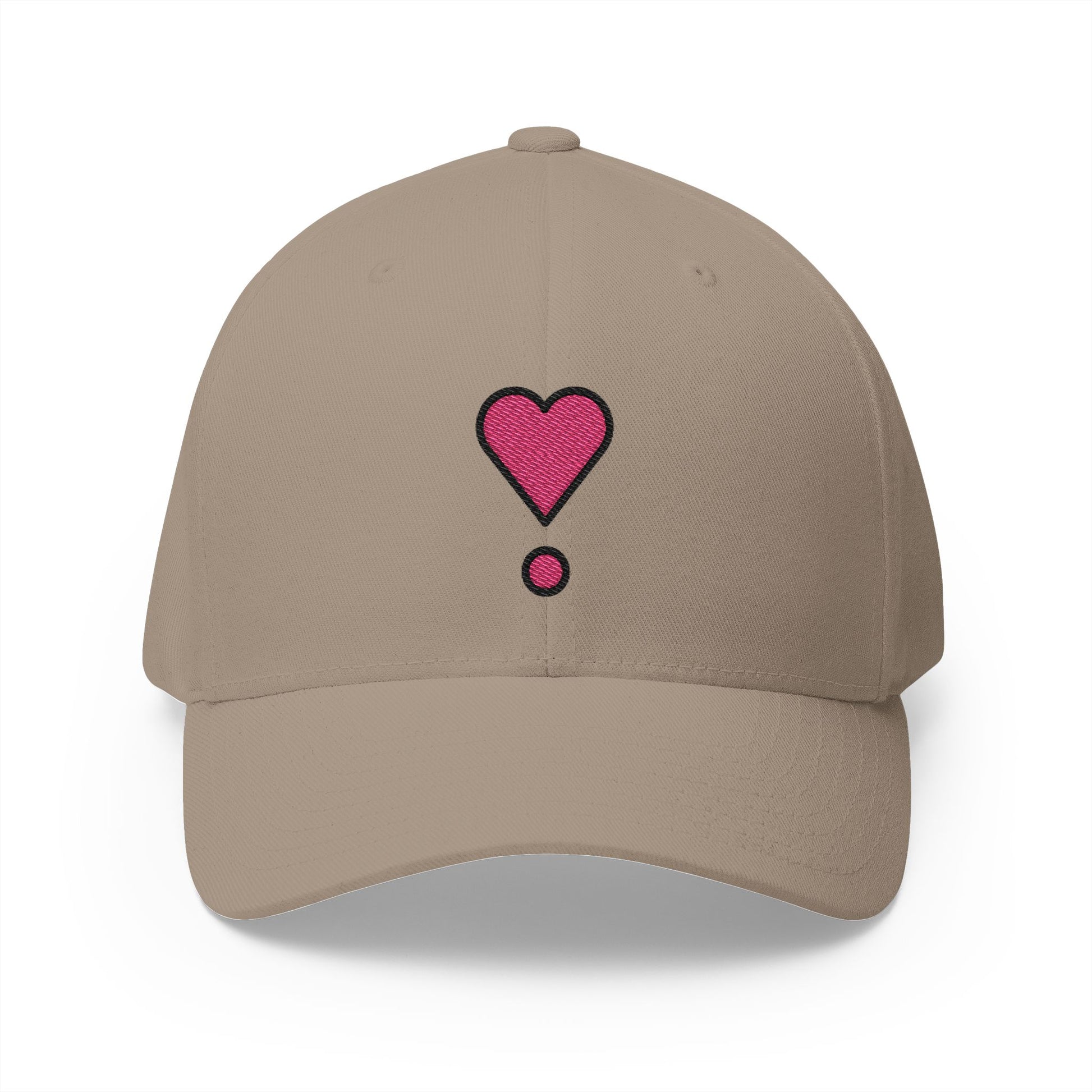 Heart Exclamation Emoji Khaki Cap – Premium by Capmoji