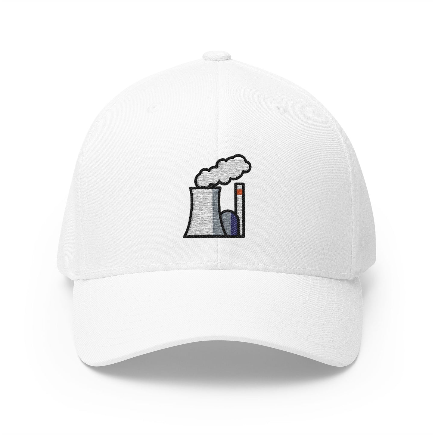 Nuclear Power Plant Emoji White Cap – Premium by Capmoji