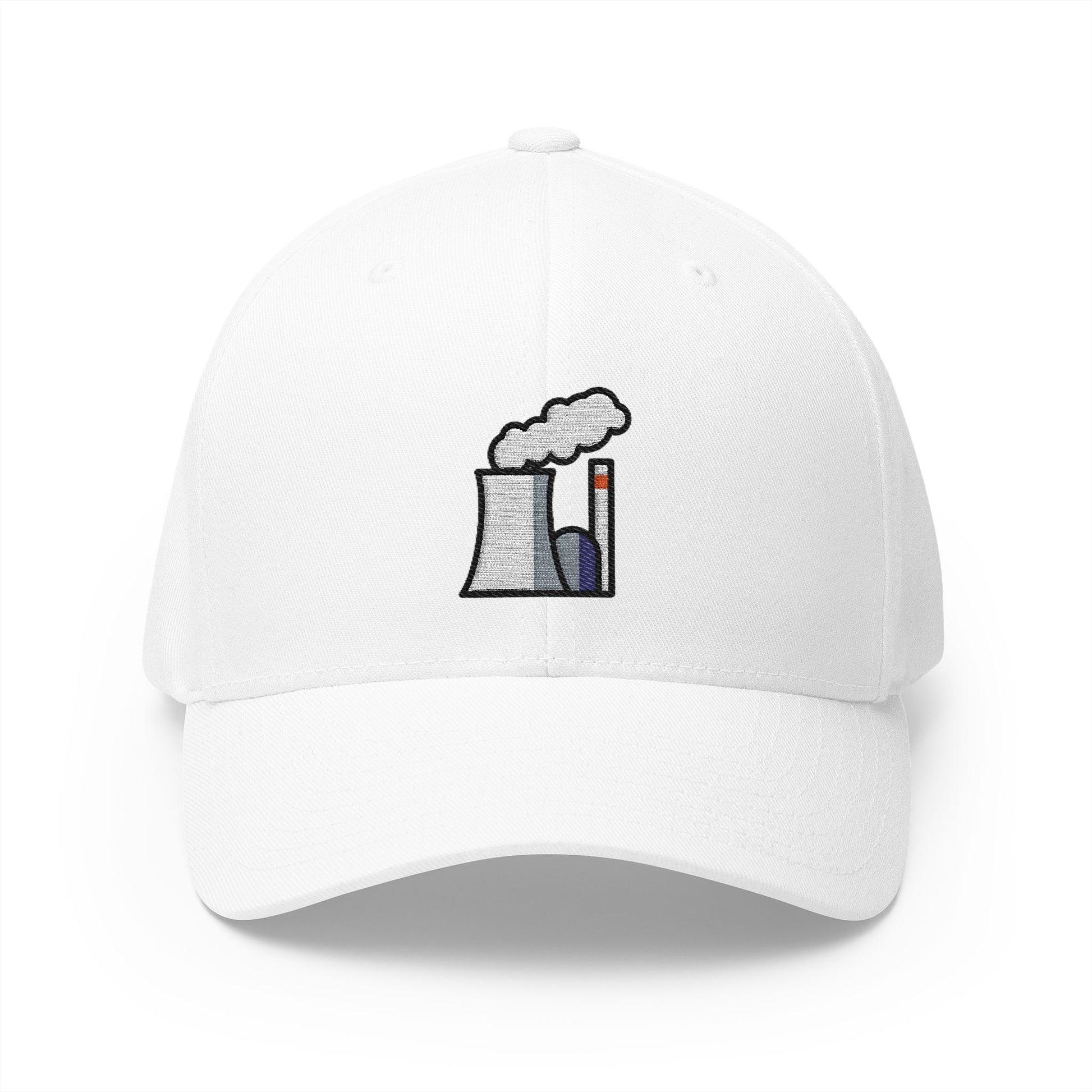 Nuclear Power Plant Emoji White Cap – Premium by Capmoji