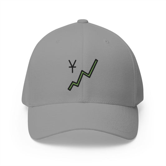 Chart Increasing With Yen Emoji Grey Cap – Premium by Capmoji