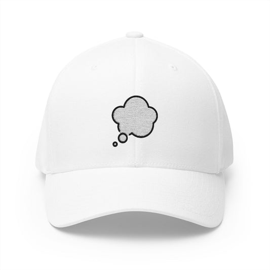 Thought Balloon Emoji White Cap – Premium by Capmoji