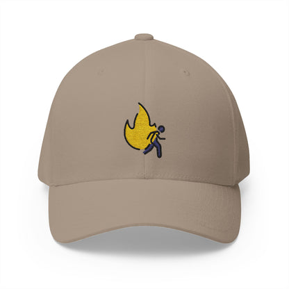 Evacuate Fire Emoji Khaki Cap – Premium by Capmoji