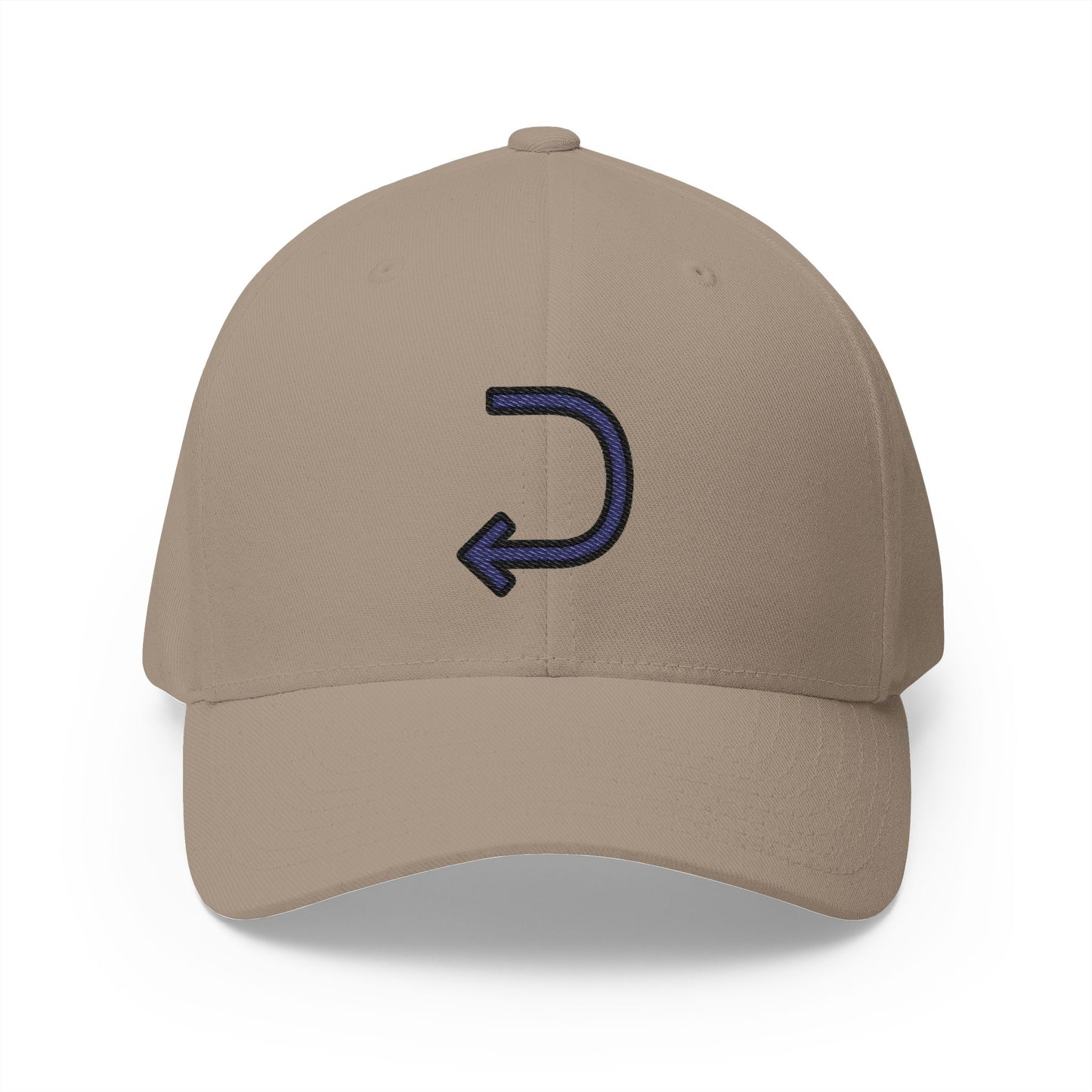 Right Arrow Curving Left Emoji Khaki Cap – Premium by Capmoji