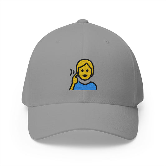 Deaf Person Emoji Grey Cap – Premium by Capmoji