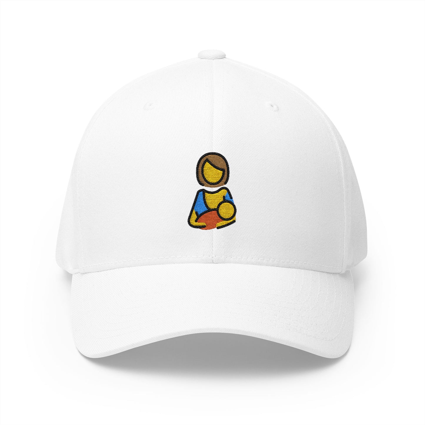 Breast-Feeding Emoji White Cap – Premium by Capmoji