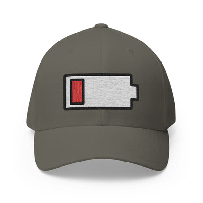 Low Battery Emoji Olive Cap – Premium by Capmoji