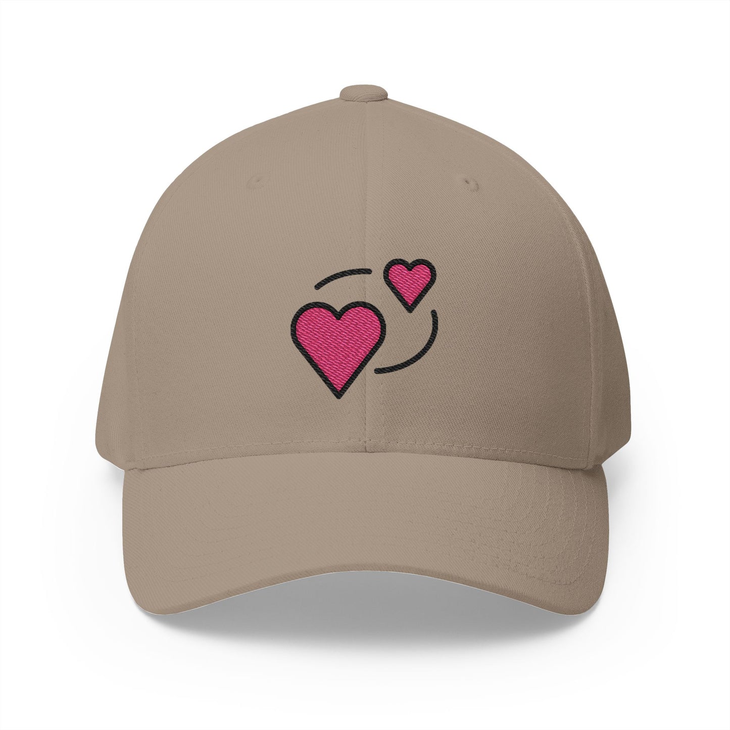 Revolving Hearts Emoji Khaki Cap – Premium by Capmoji