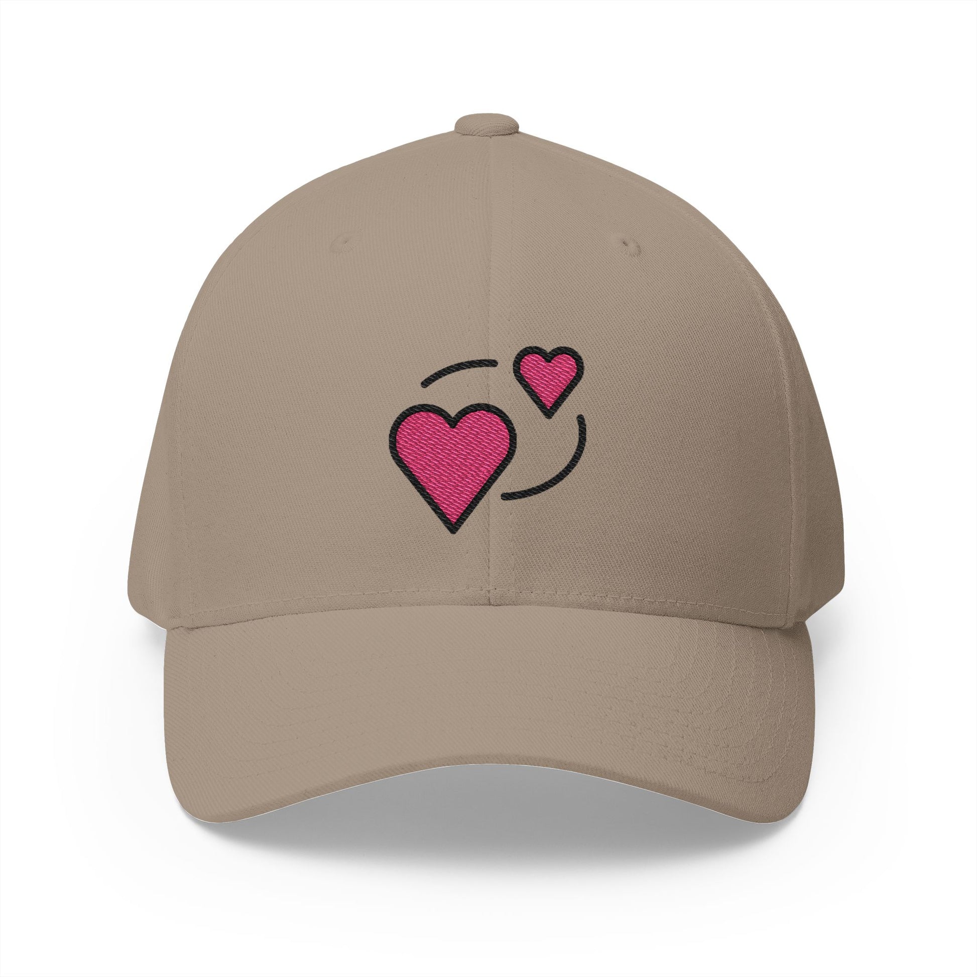 Revolving Hearts Emoji Khaki Cap – Premium by Capmoji