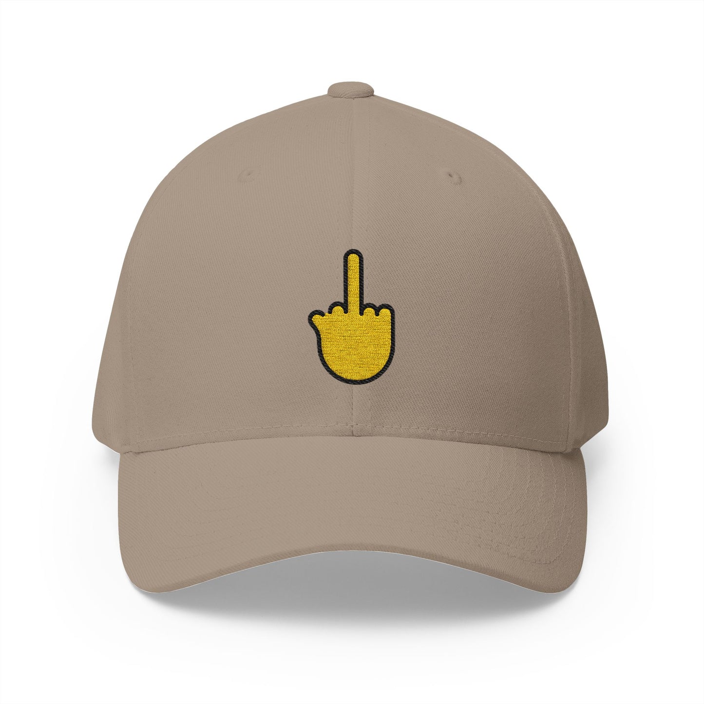 Middle Finger Emoji Khaki Cap – Premium by Capmoji