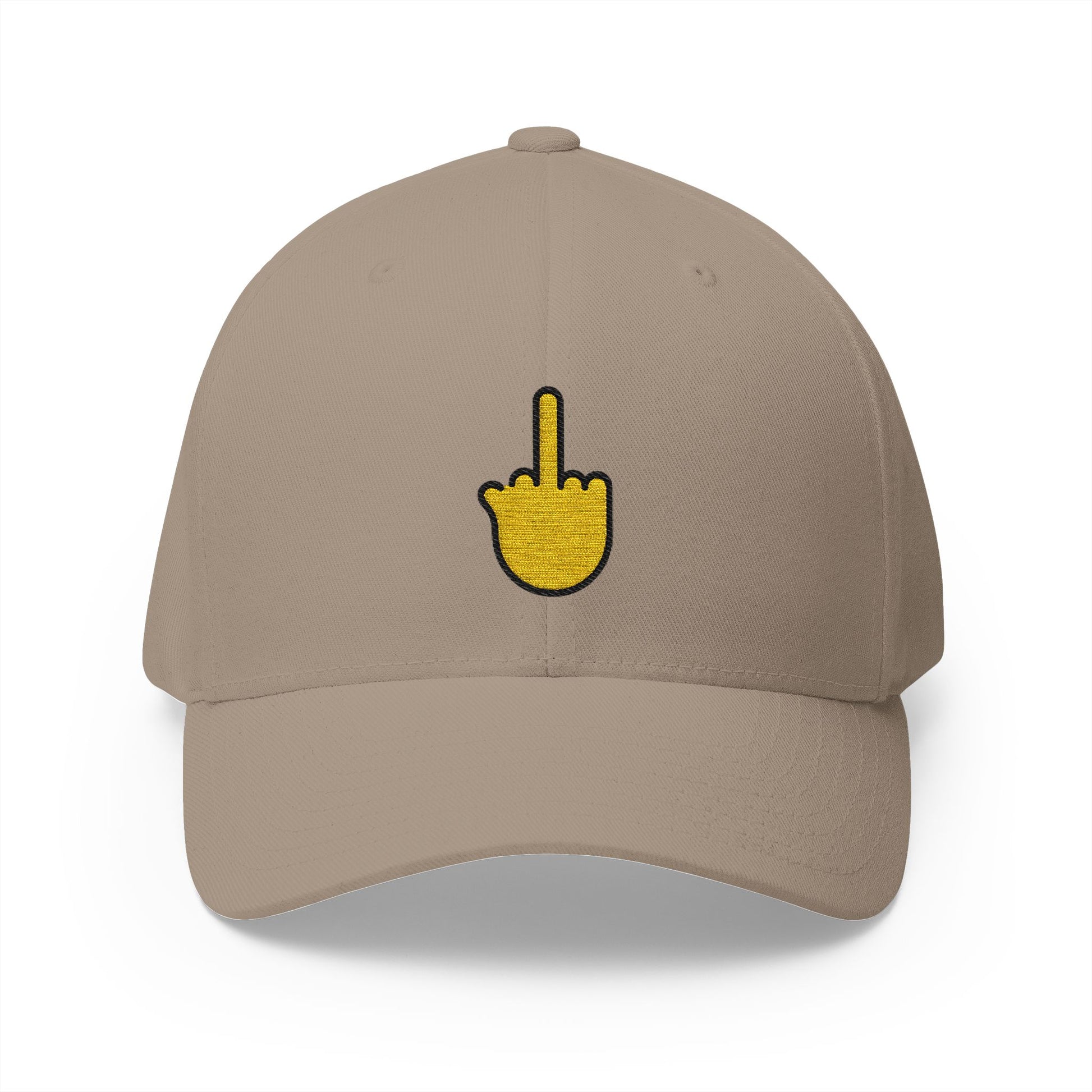 Middle Finger Emoji Khaki Cap – Premium by Capmoji