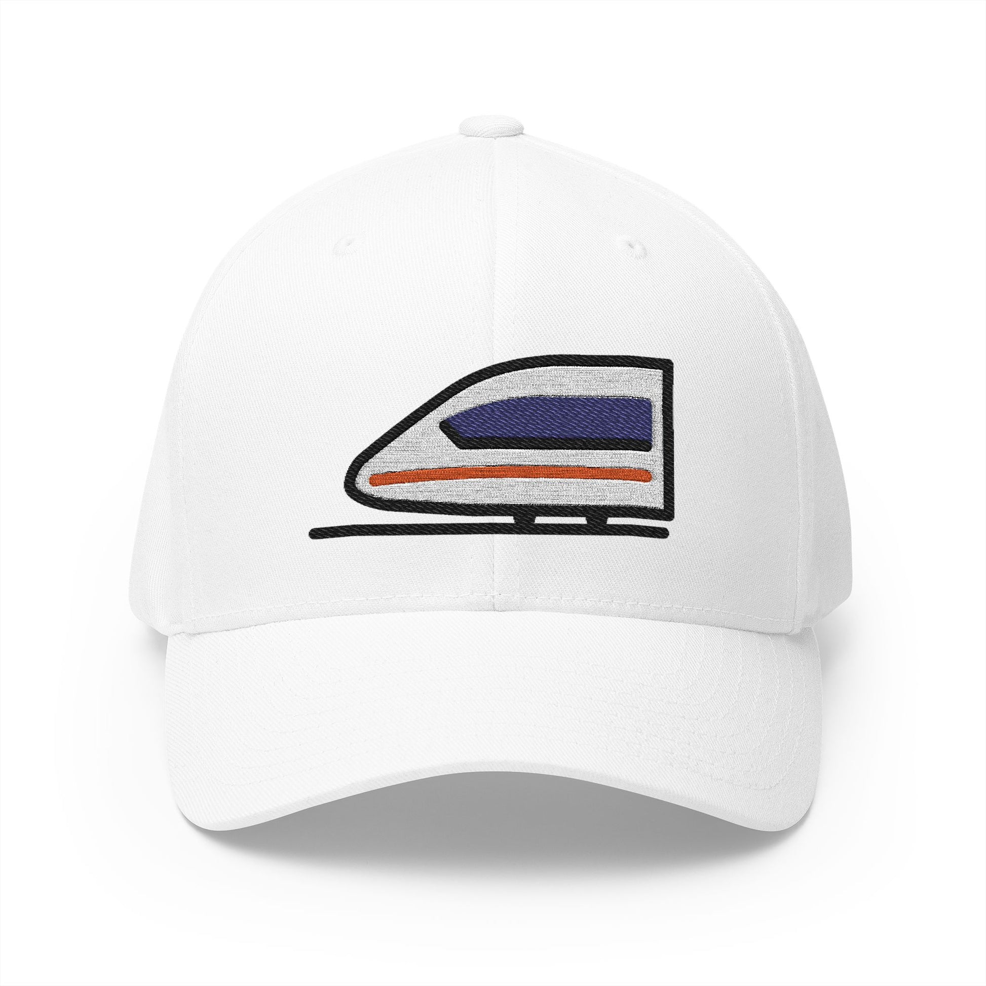 Bullet Train Emoji White Cap – Premium by Capmoji