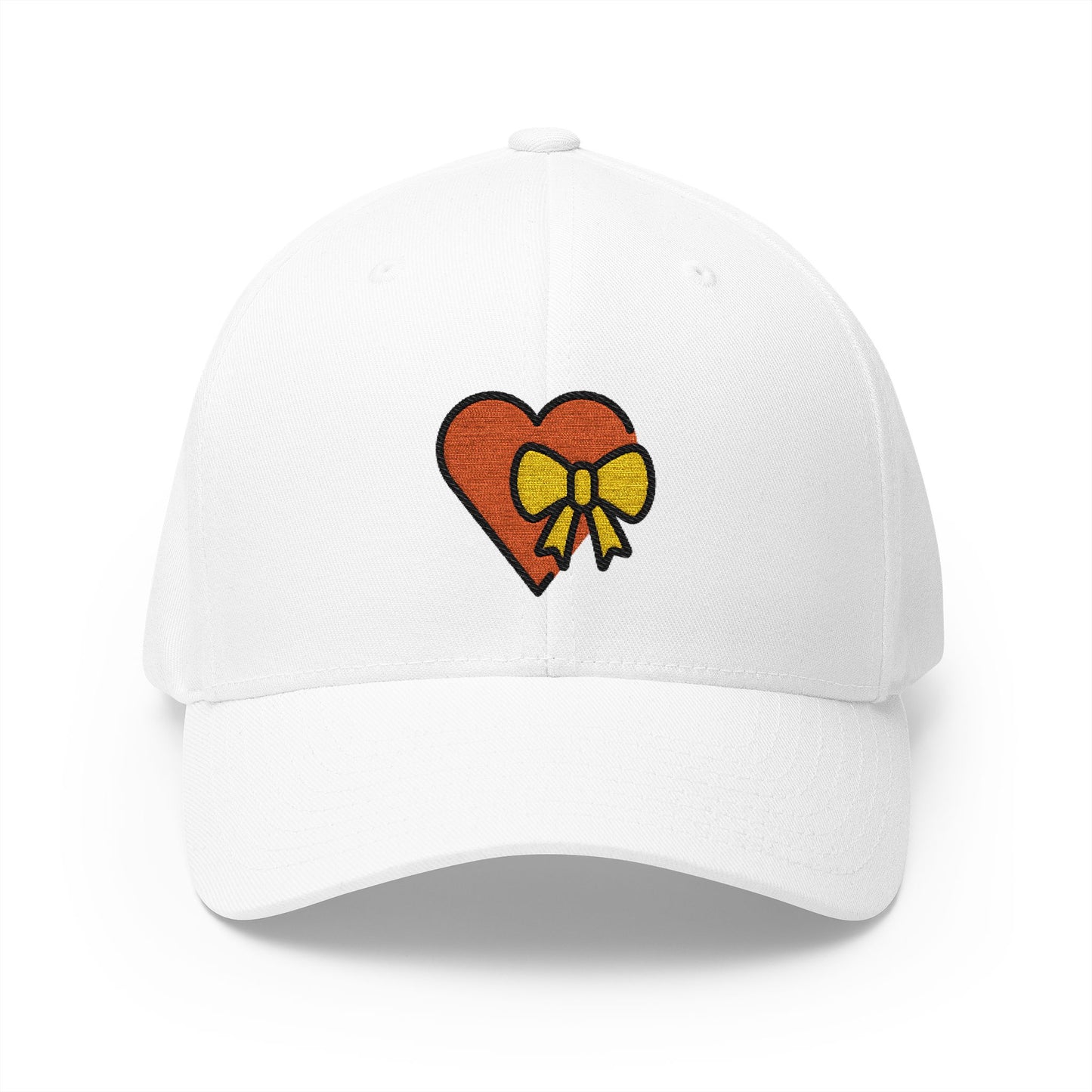 Heart With Ribbon Emoji White Cap – Premium by Capmoji